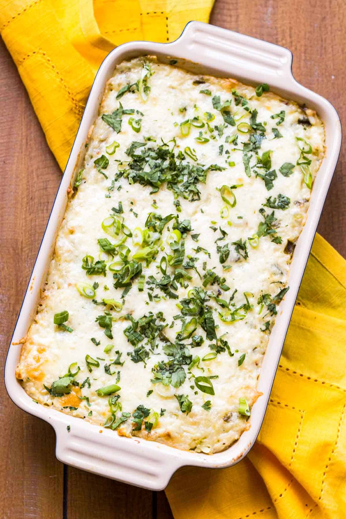 Cheesy Baked Corn and Poblano Rice