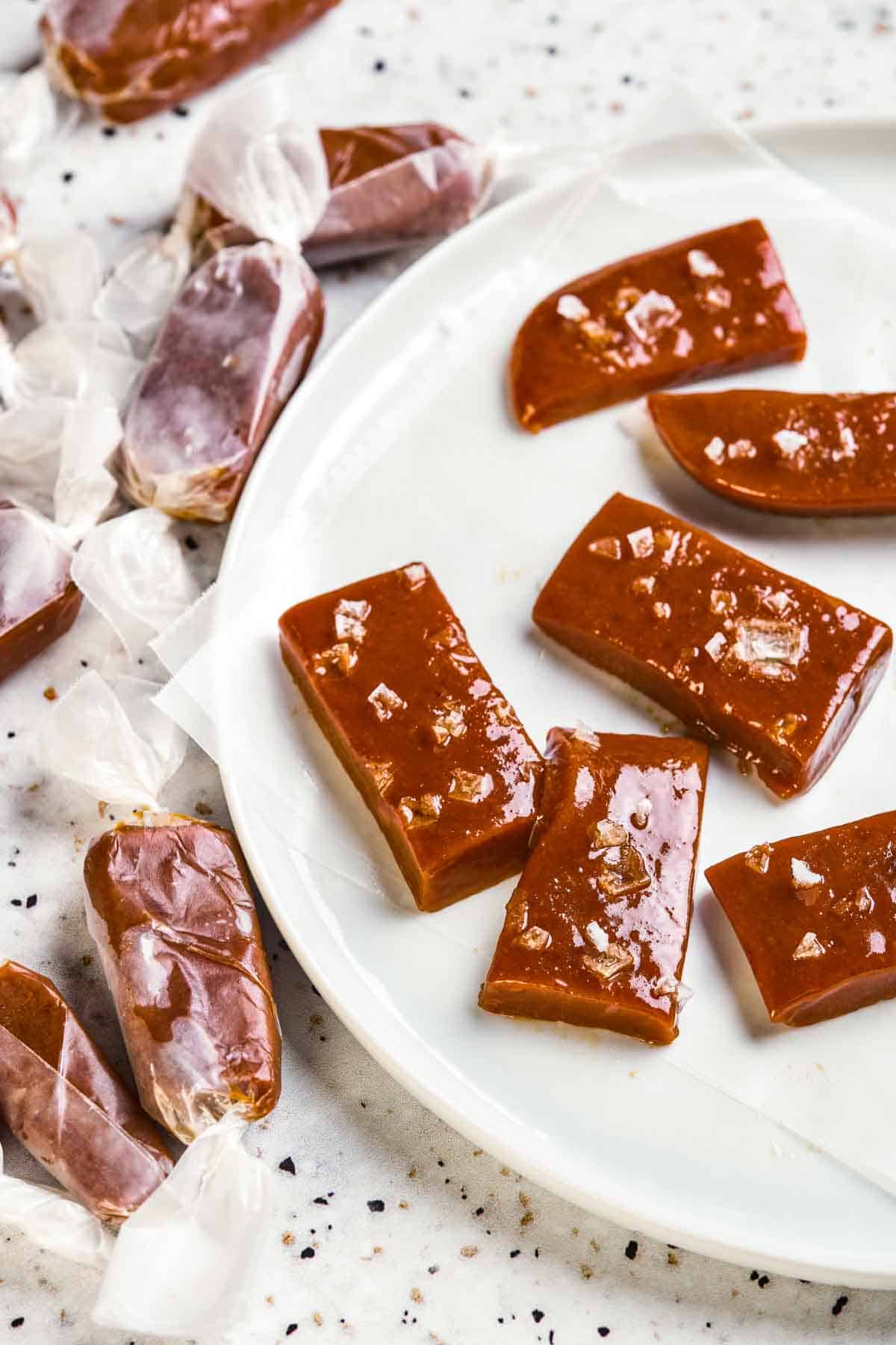 Chewy Homemade Sea Salted Caramels