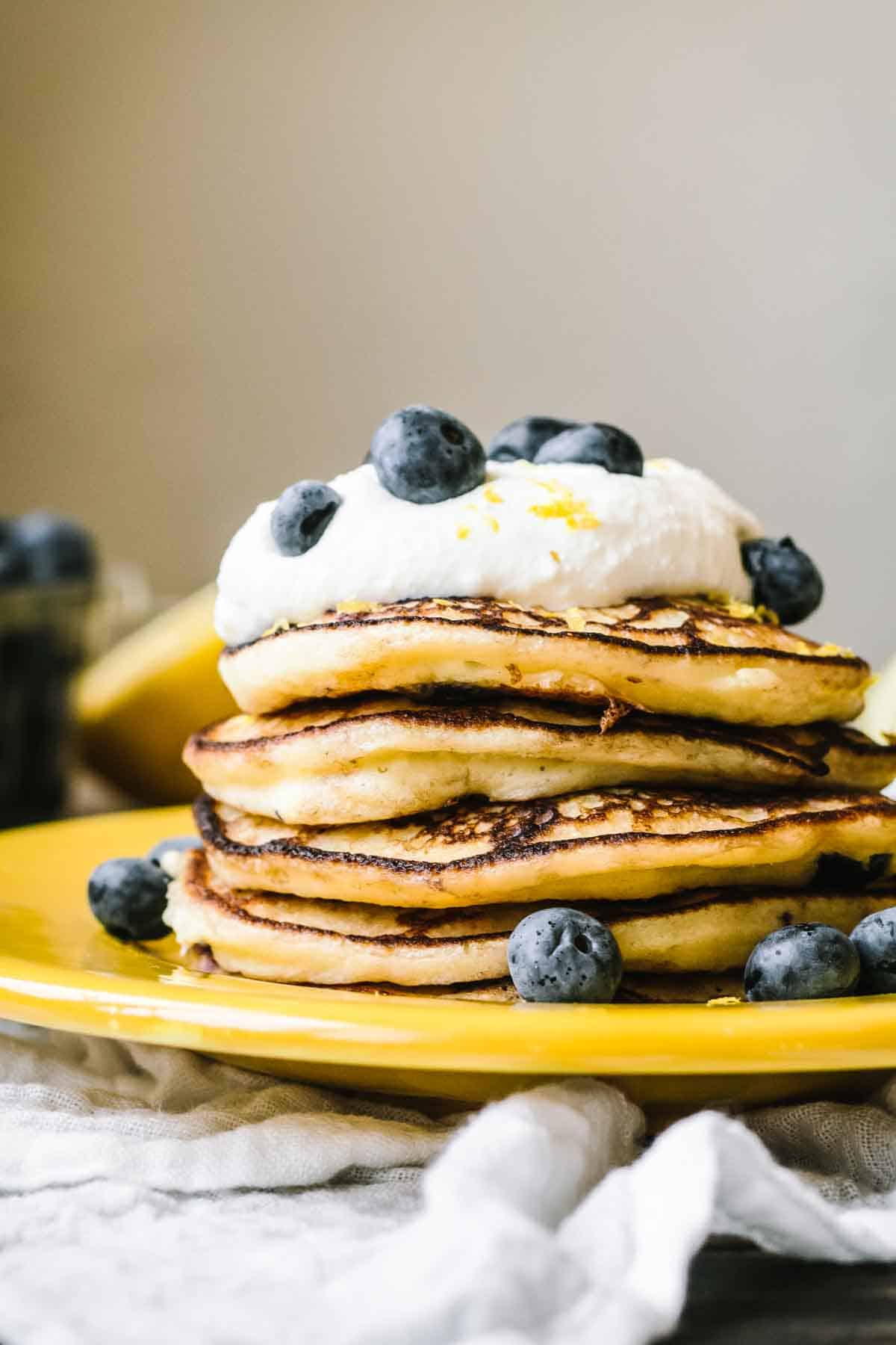 Extra Fluffy Blueberry Lemon Ricotta Pancakes