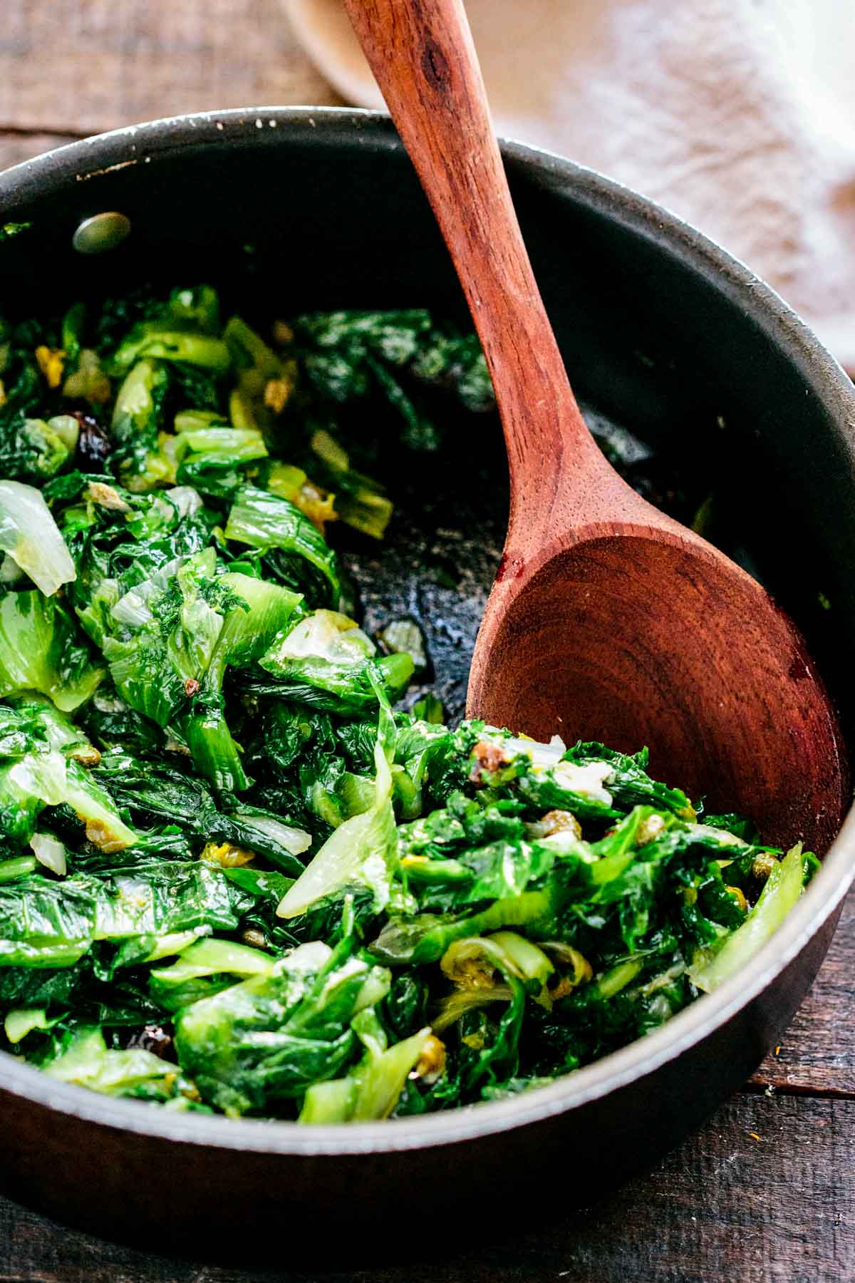 Italian Escarole with Olives and Capers