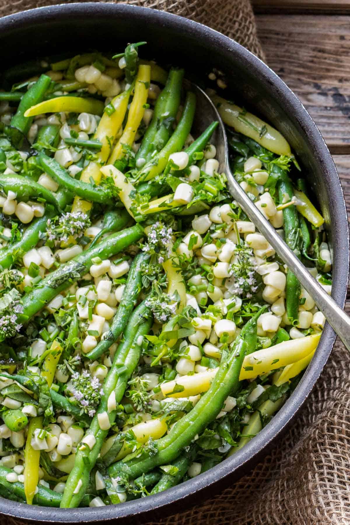 Summer Corn + Green Beans with Herb Butter