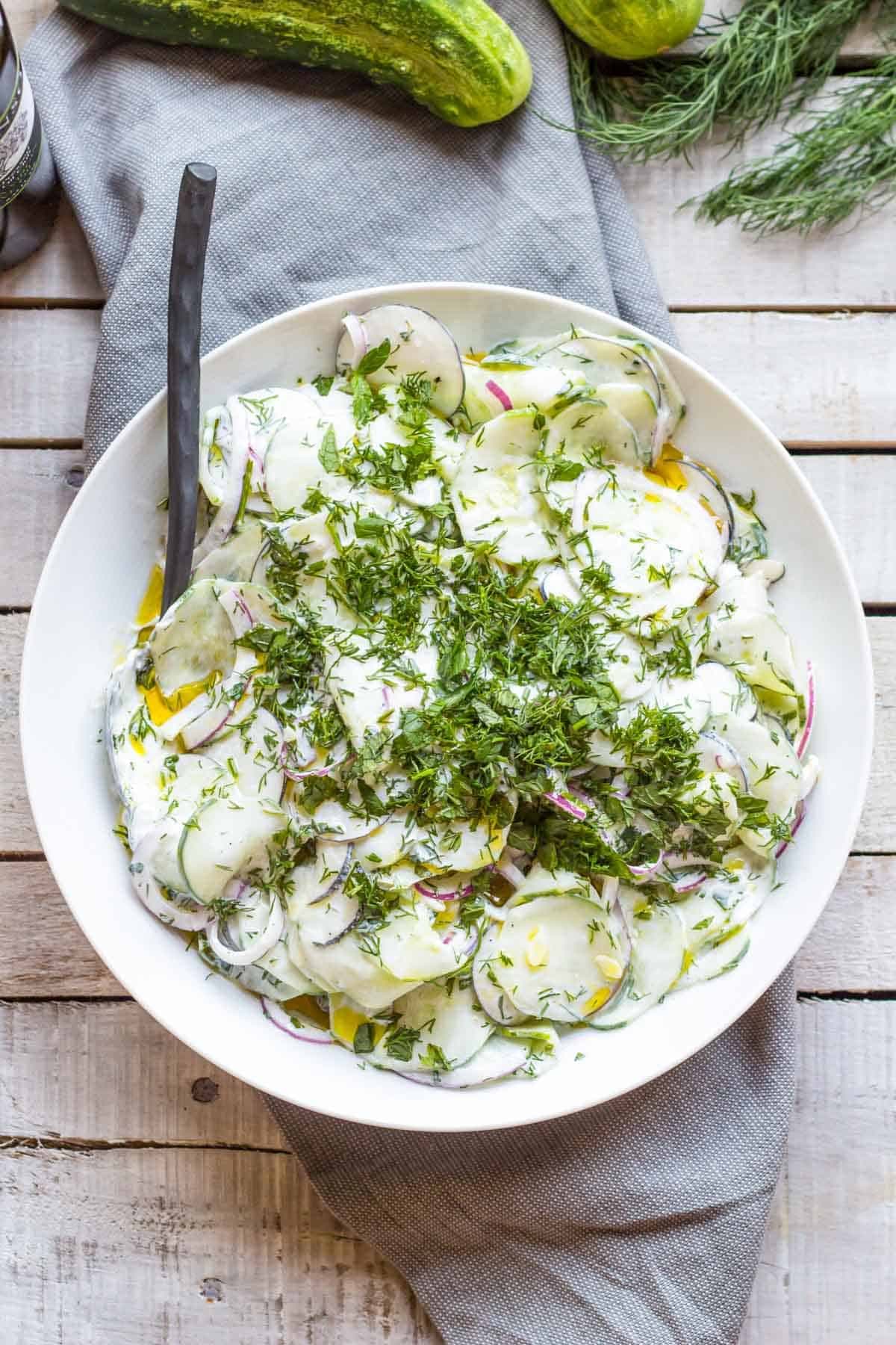 Creamy Cucumber Radish Salad