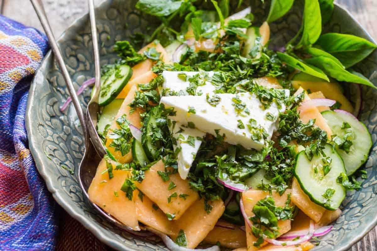 Cantaloupe and Cucumber Salad