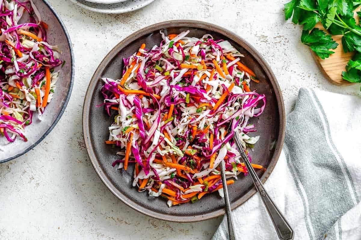 Best Vinegar Coleslaw Recipe (Mayo Free)