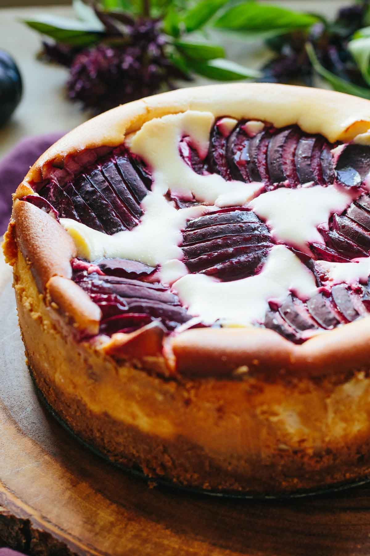 Ricotta Plum Cheesecake