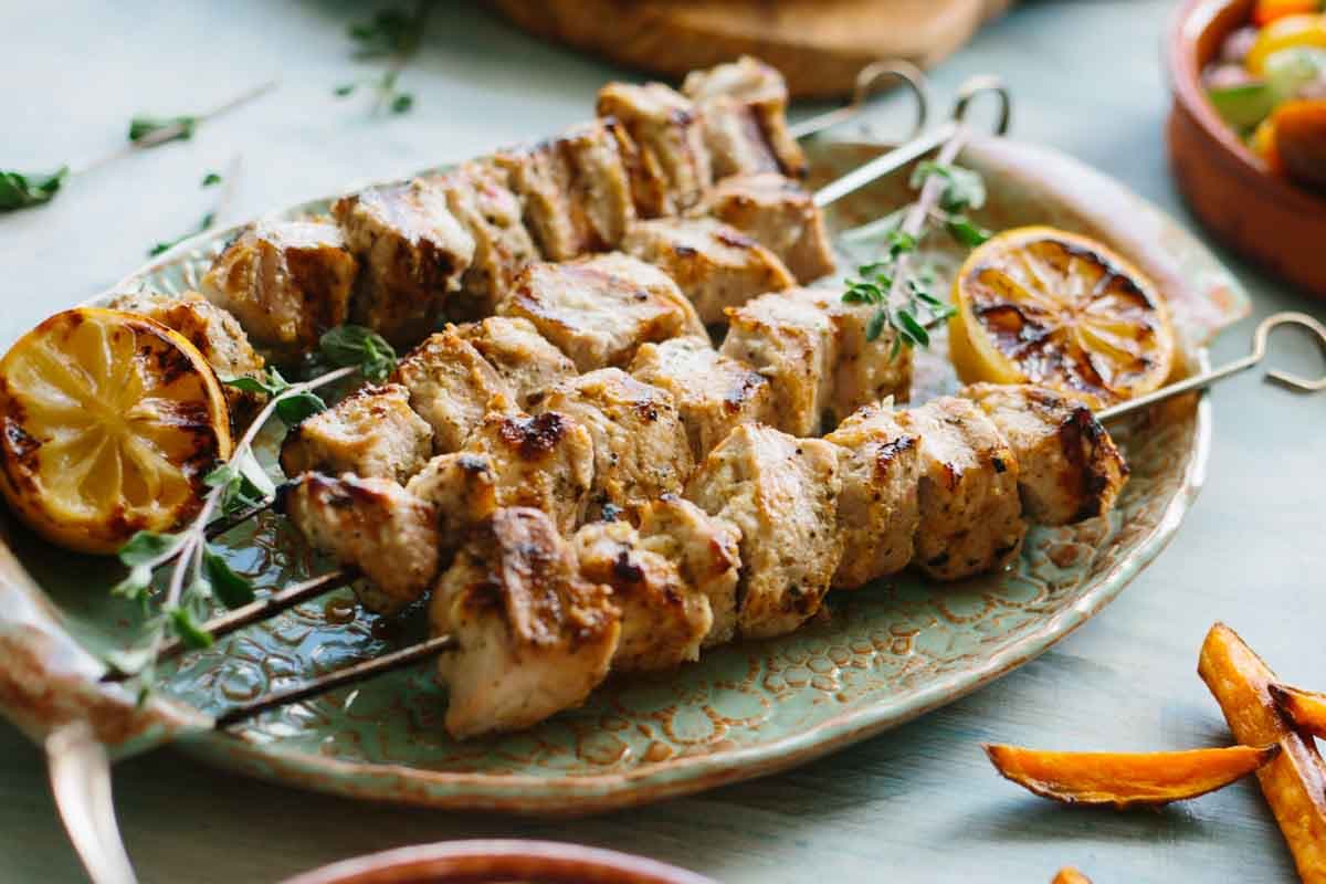 Greek Marinated Pork Skewers (Souvlaki)