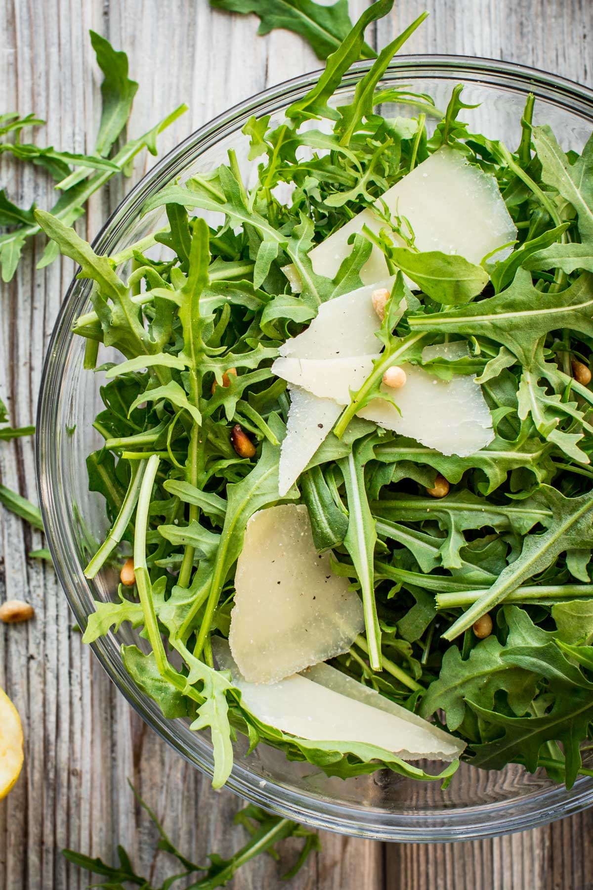 Easy Arugula Salad with Pine Nuts and Parmesan