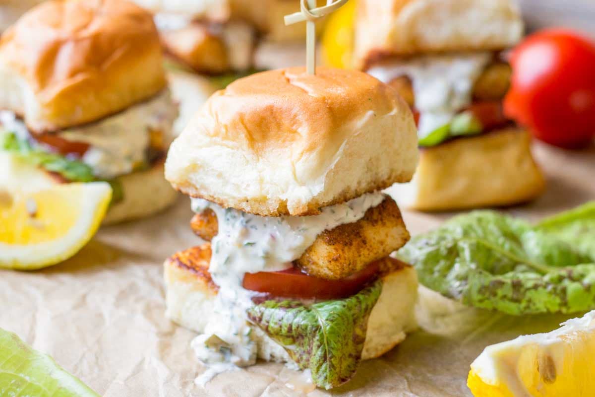Easy Blackened Fish Sliders