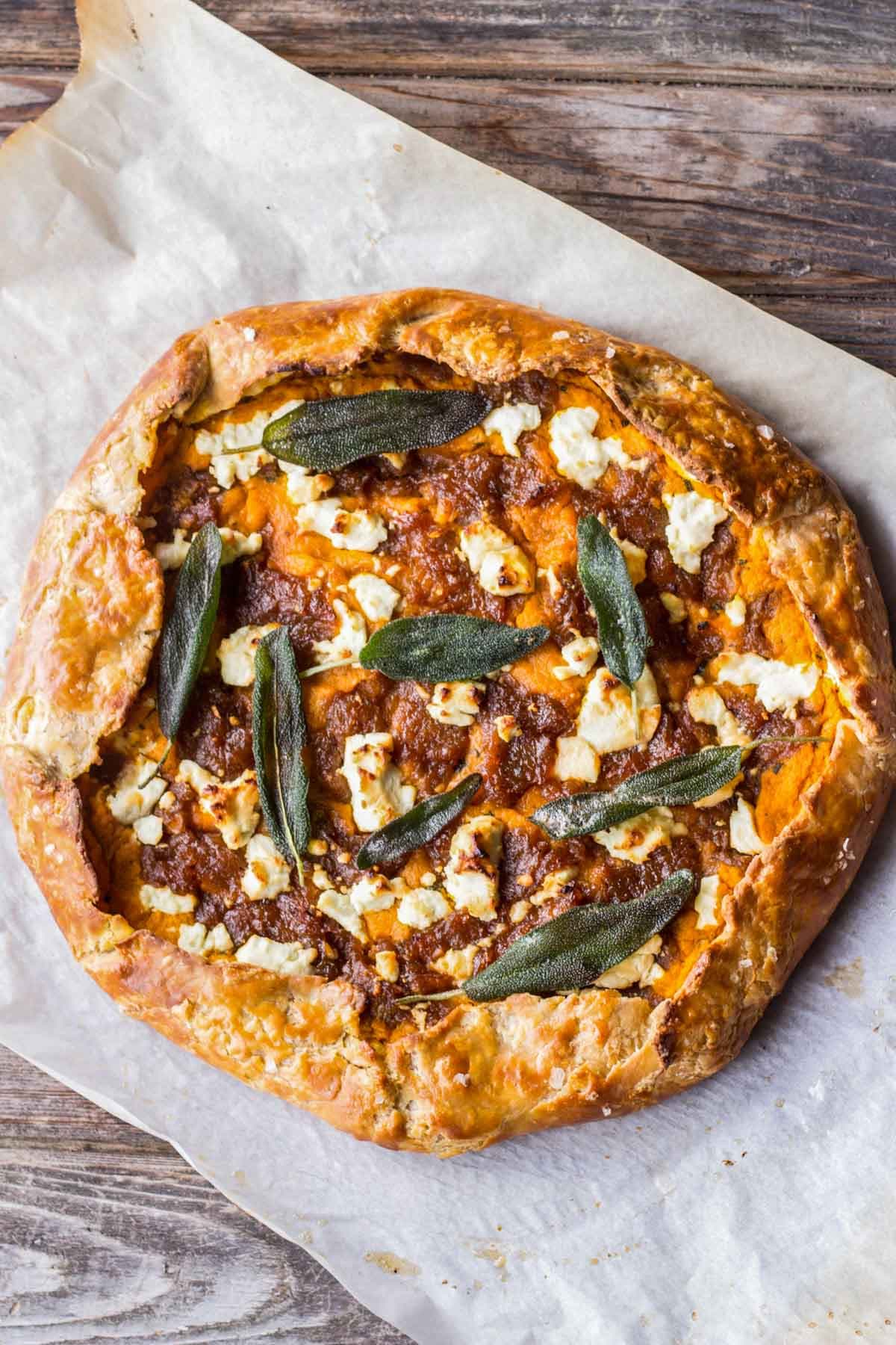 Savory Pumpkin Galette with Goat Cheese