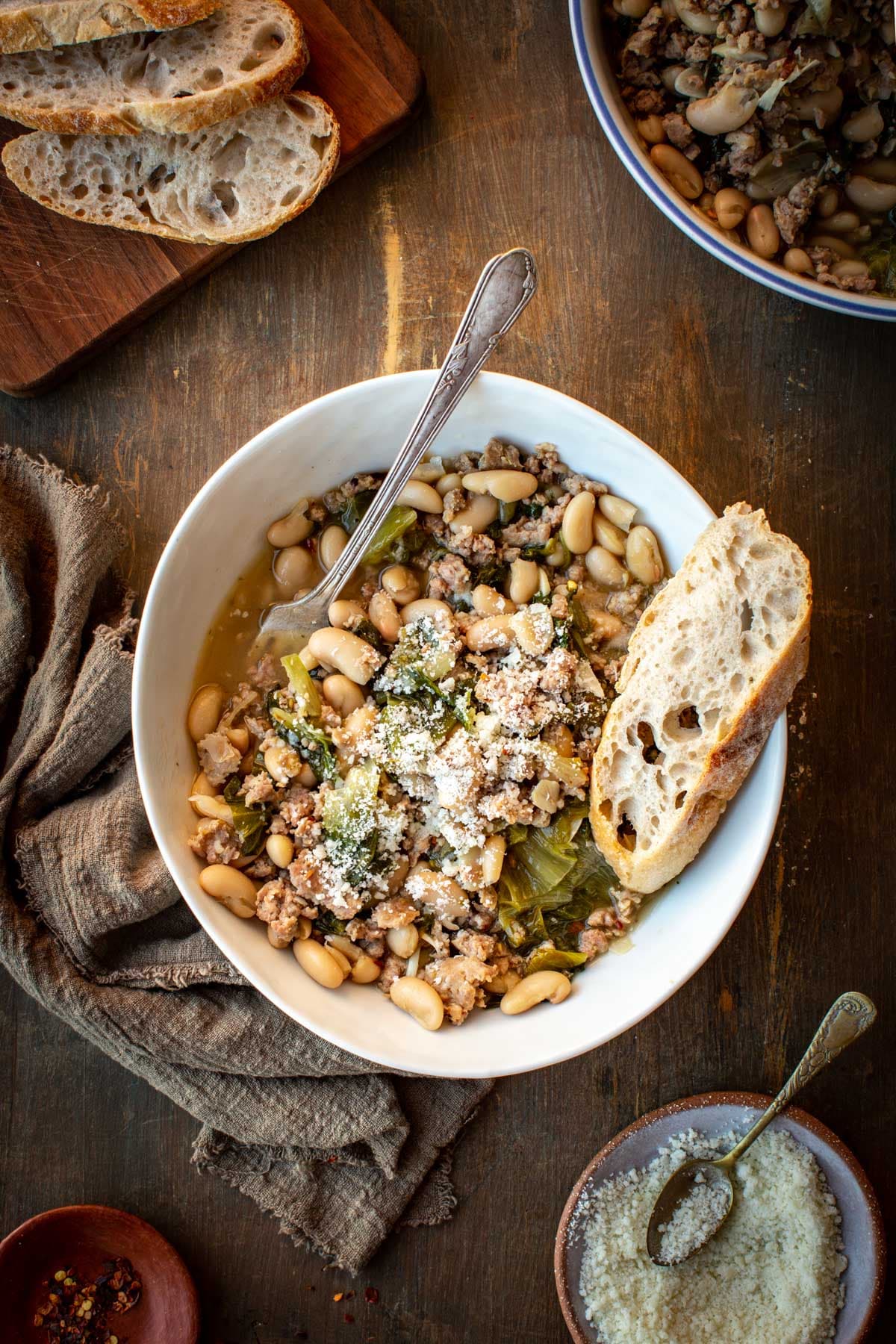 Escarole with Sausage and Cannellini Beans