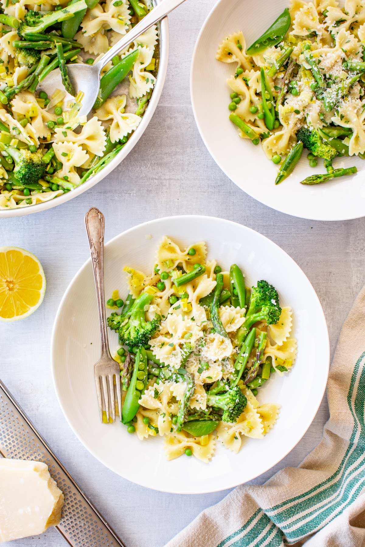 Pasta Primavera with Asparagus, Broccoli and Peas