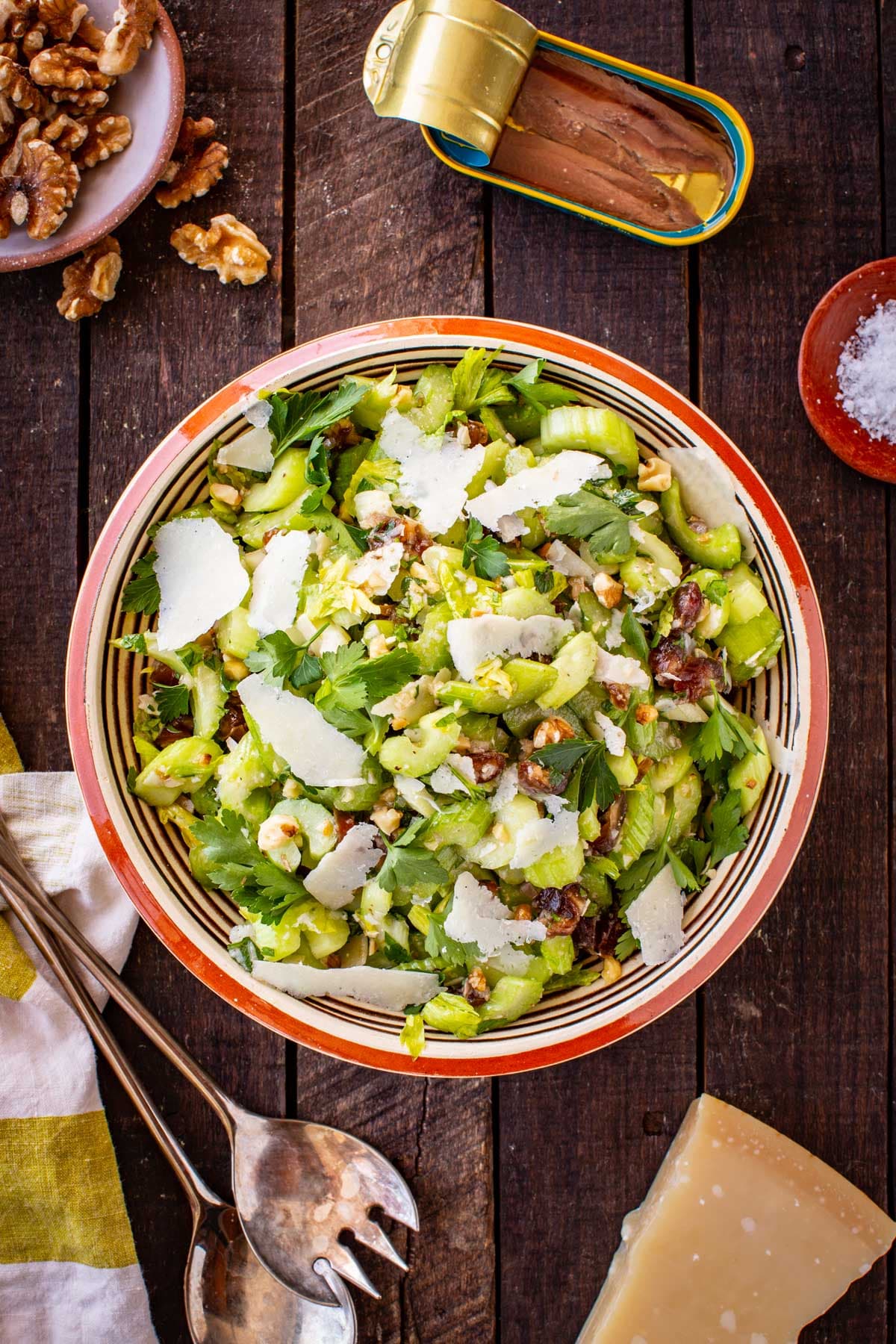 Celery Salad with Dates, Walnuts, and Parmigiano