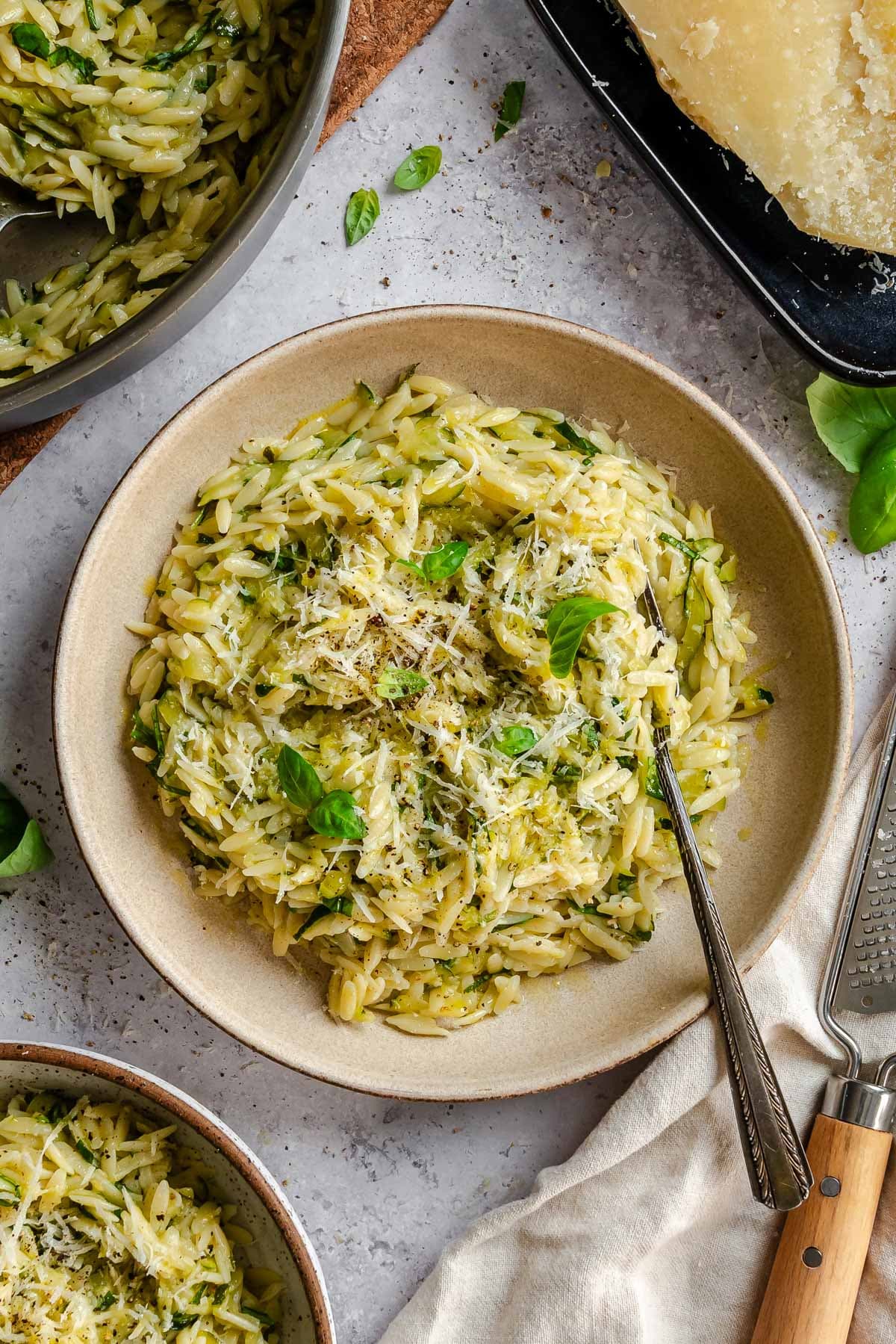 Easy Zucchini Orzo with Basil