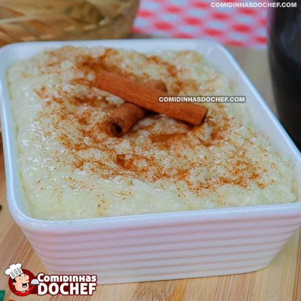 Arroz Doce com Creme de Leite