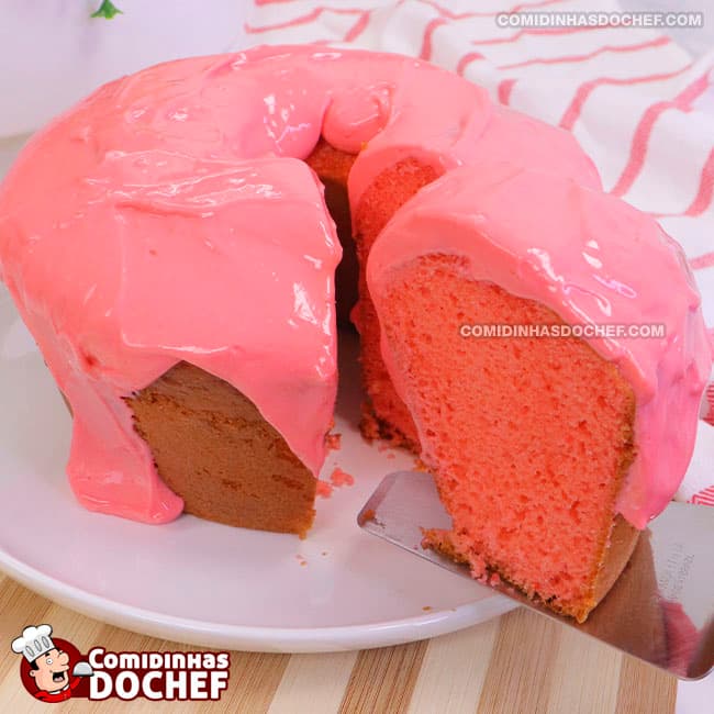 Bolo Rosa Simples