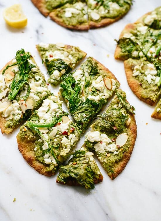 Roasted Broccoli Rabe and Pesto Flatbread