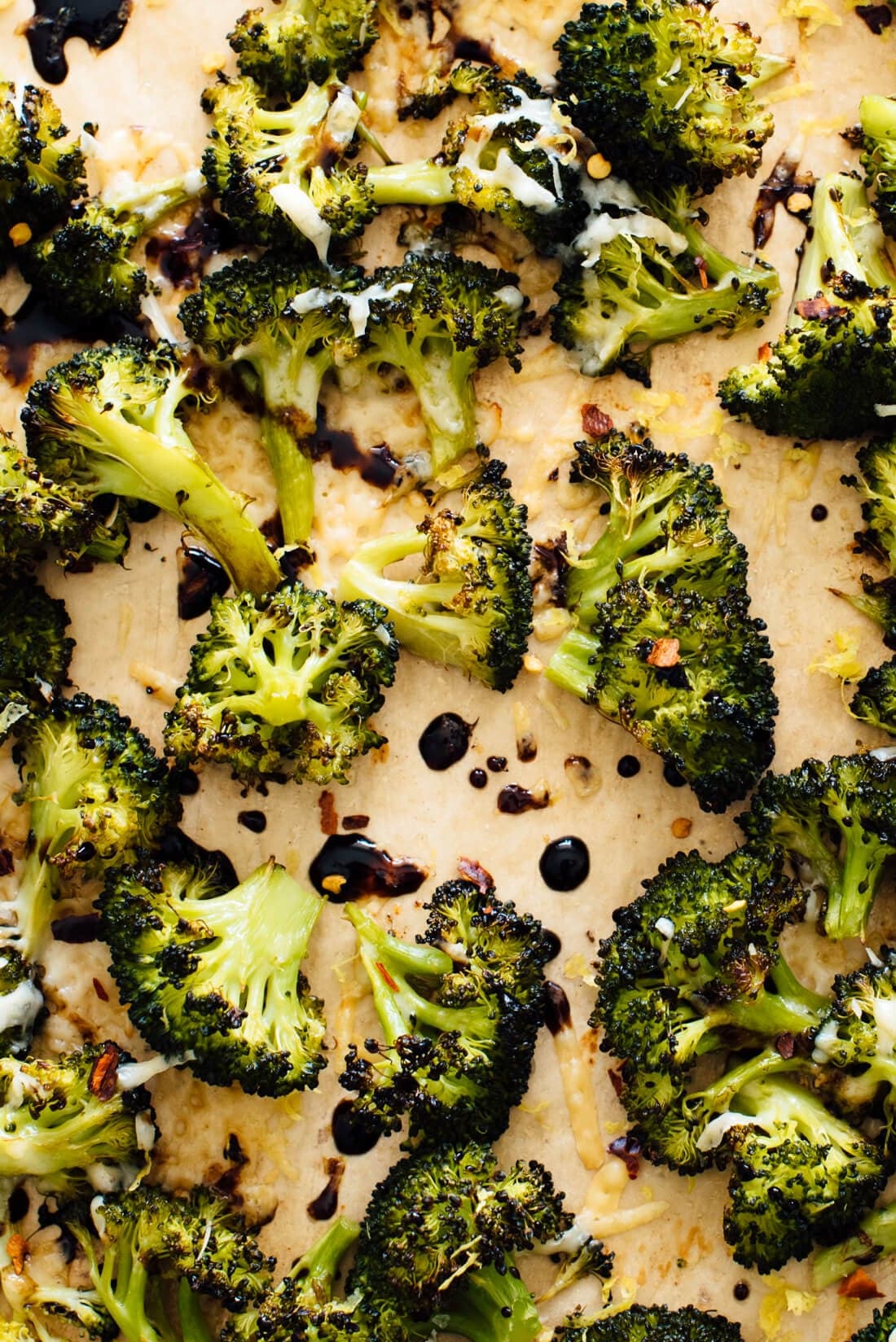 Parmesan Roasted Broccoli with Balsamic Drizzle