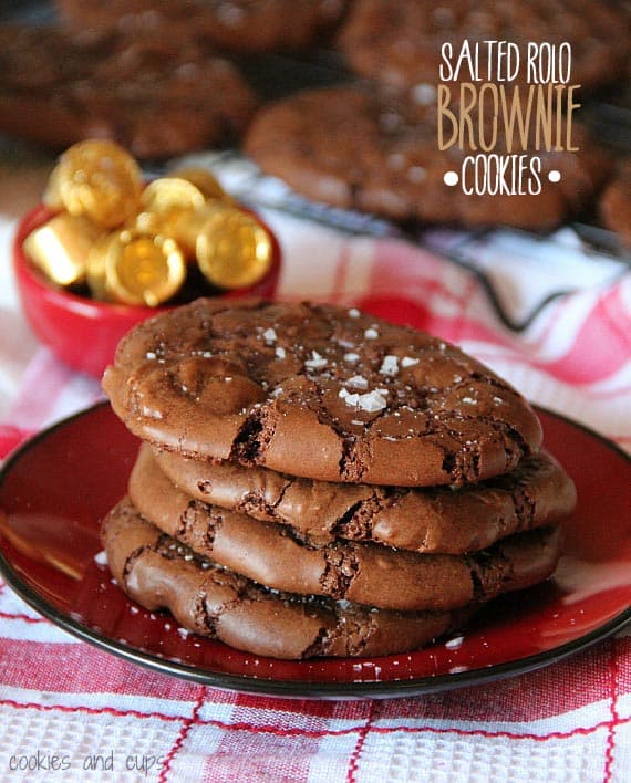 Salted Caramel Rolo Brownie Cookies