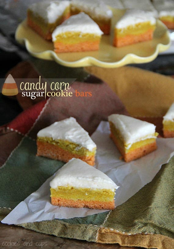 Candy Corn Sugar Cookie Bars