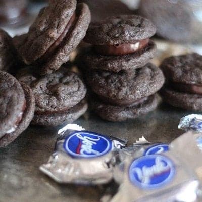 Peppermint Patty Chocolate Cookie Sandwiches