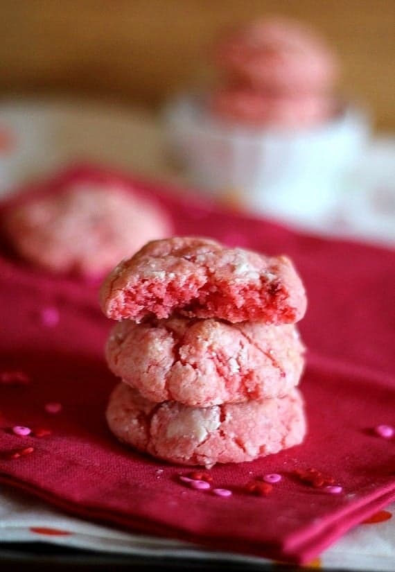 Strawberry Cake Mix Cookies