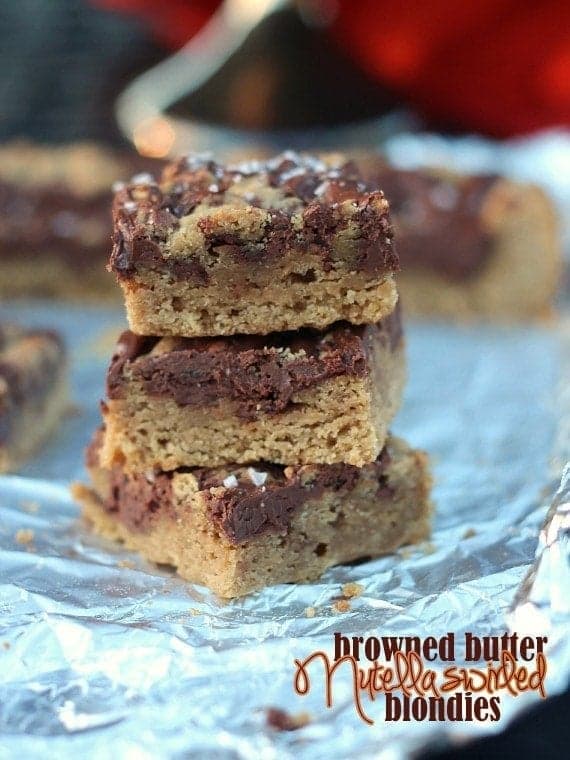 Browned Butter Nutella Swirled Blondies