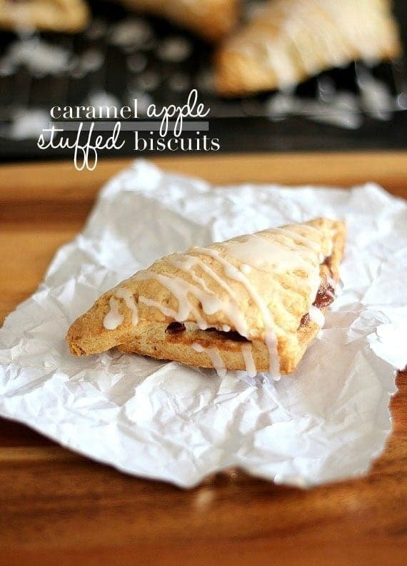 Caramel Apple Stuffed Biscuits