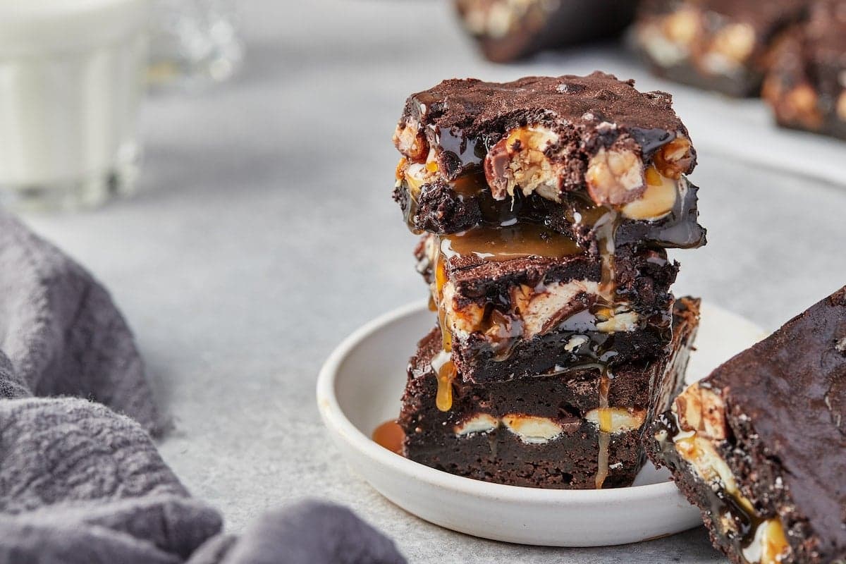 Holy Heck Snickers Brownies