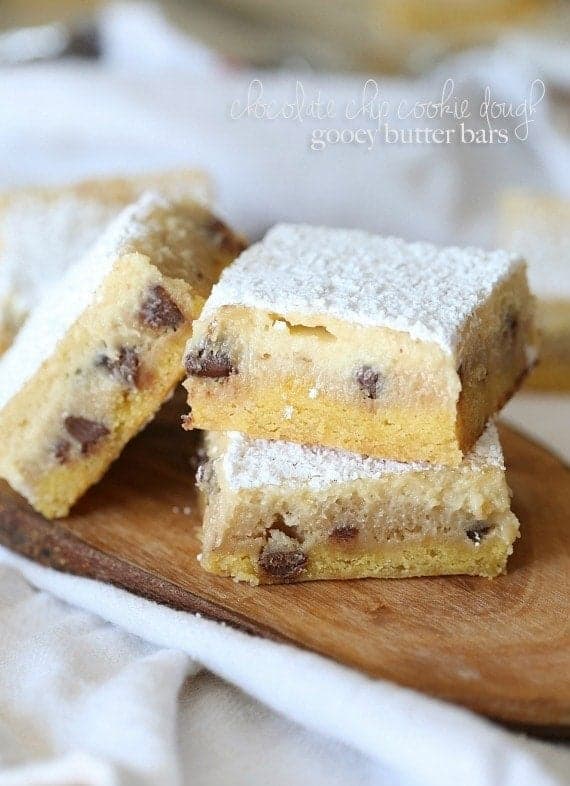 Chocolate Chip Cookie Dough Gooey Butter Bars