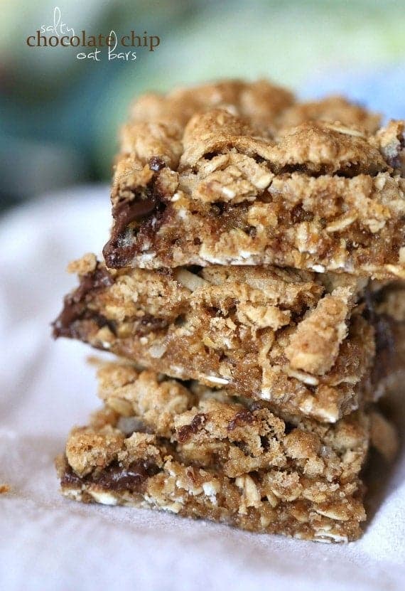 Salty Chocolate Chip Oatmeal Bars