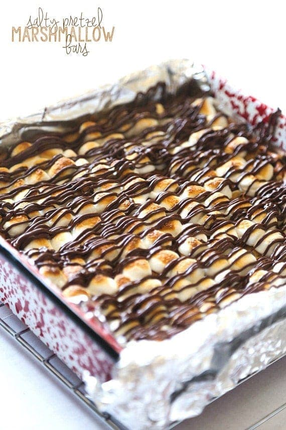 Salted Pretzel Marshmallow Blondies