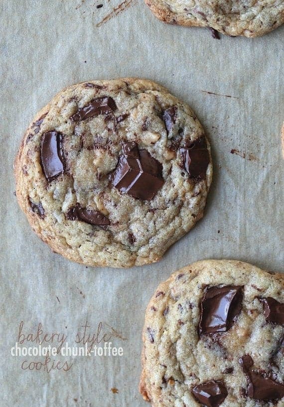 Bakery Style Chocolate Chunk Toffee Cookies