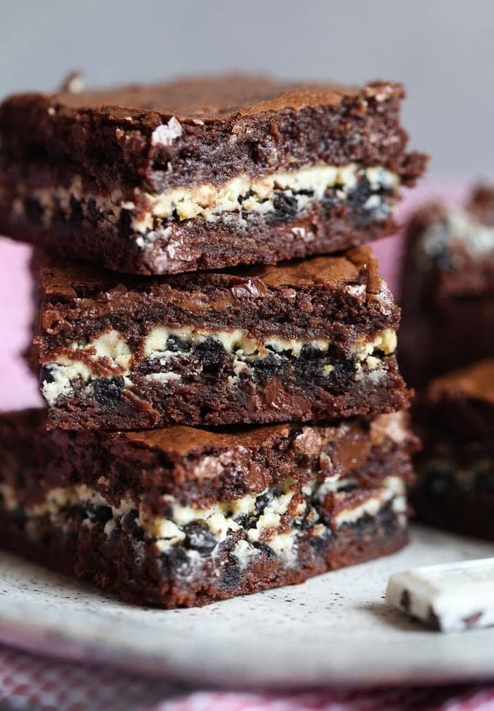 Cookies and Cream Stuffed Brownies