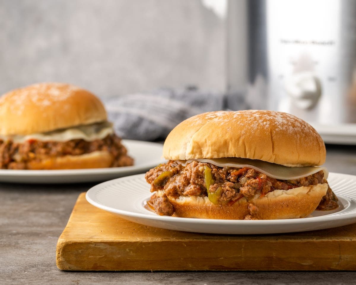 Crock Pot Philly Cheesesteak Sloppy Joes