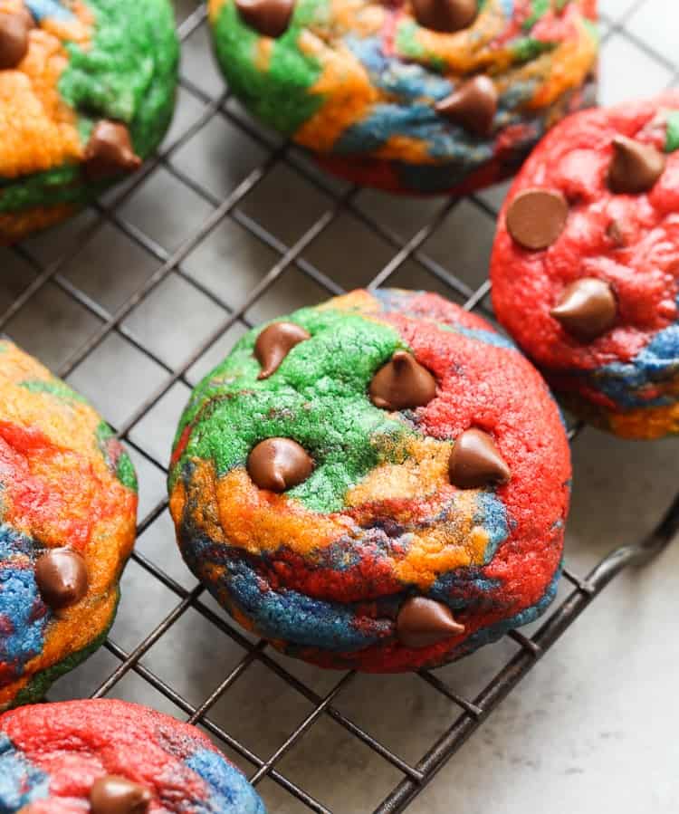 Rainbow Chocolate Chip Cookies