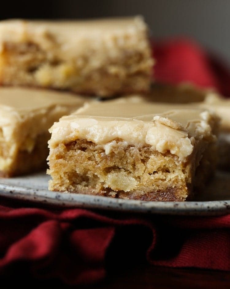 Apple Toffee Blondies with Brown Sugar Frosting