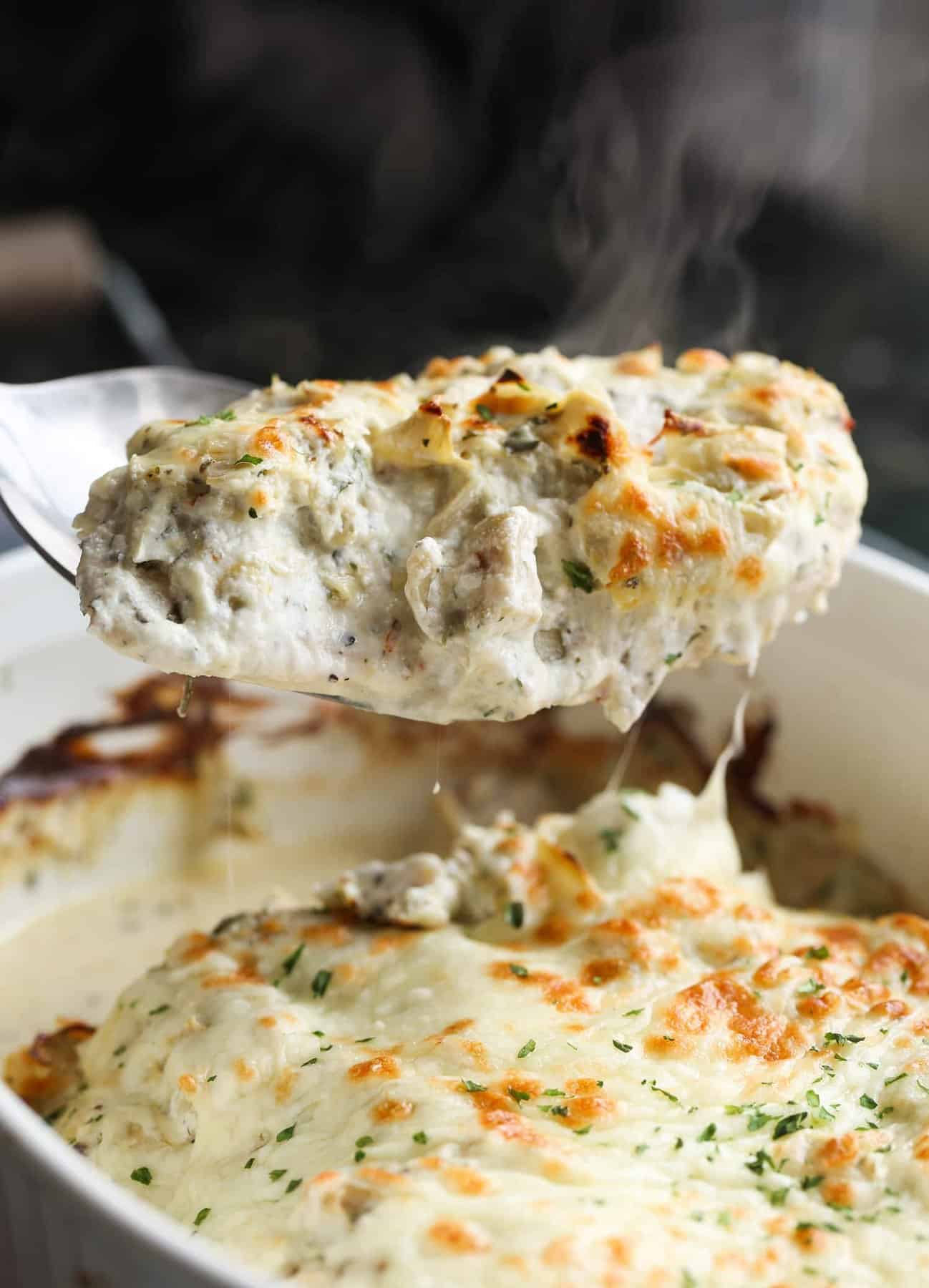 Cheesy Chicken & Artichoke Bake
