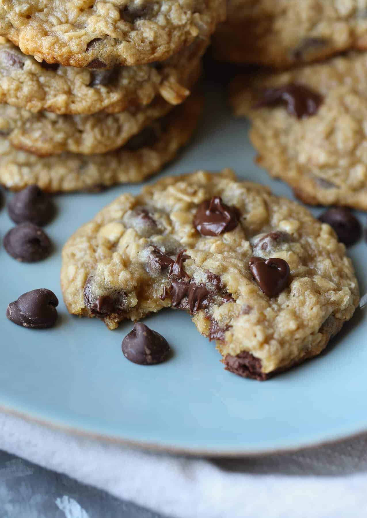 Malted Chocolate Chip Oatmeal Cookies