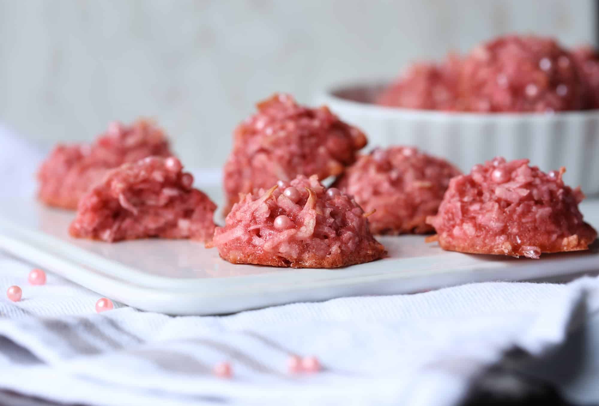 Pink Velvet Coconut Macaroons
