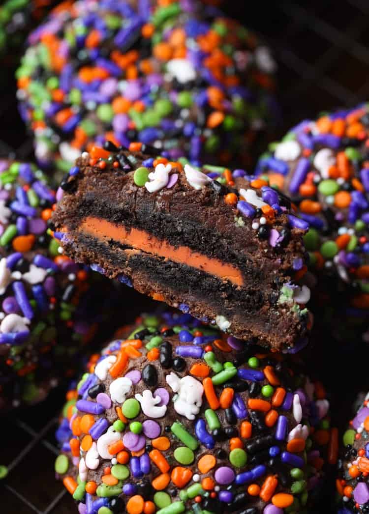 Chocolate Halloween Sprinkle Cookies