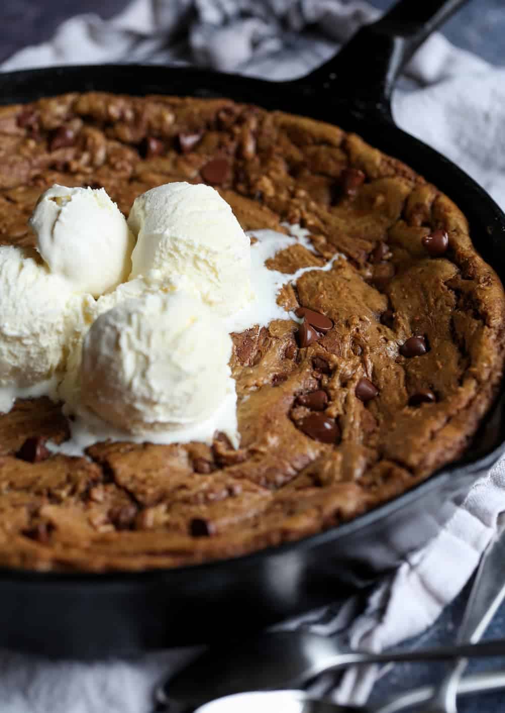 Brown Butter Chocolate Chip Skillet Cookie