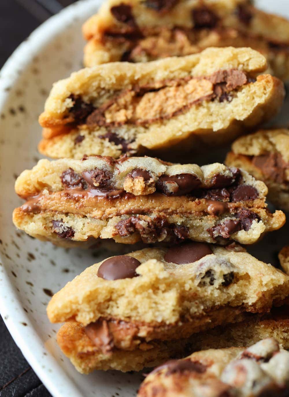 Chocolate Chip Peanut Butter Cup Cookie Sandwiches