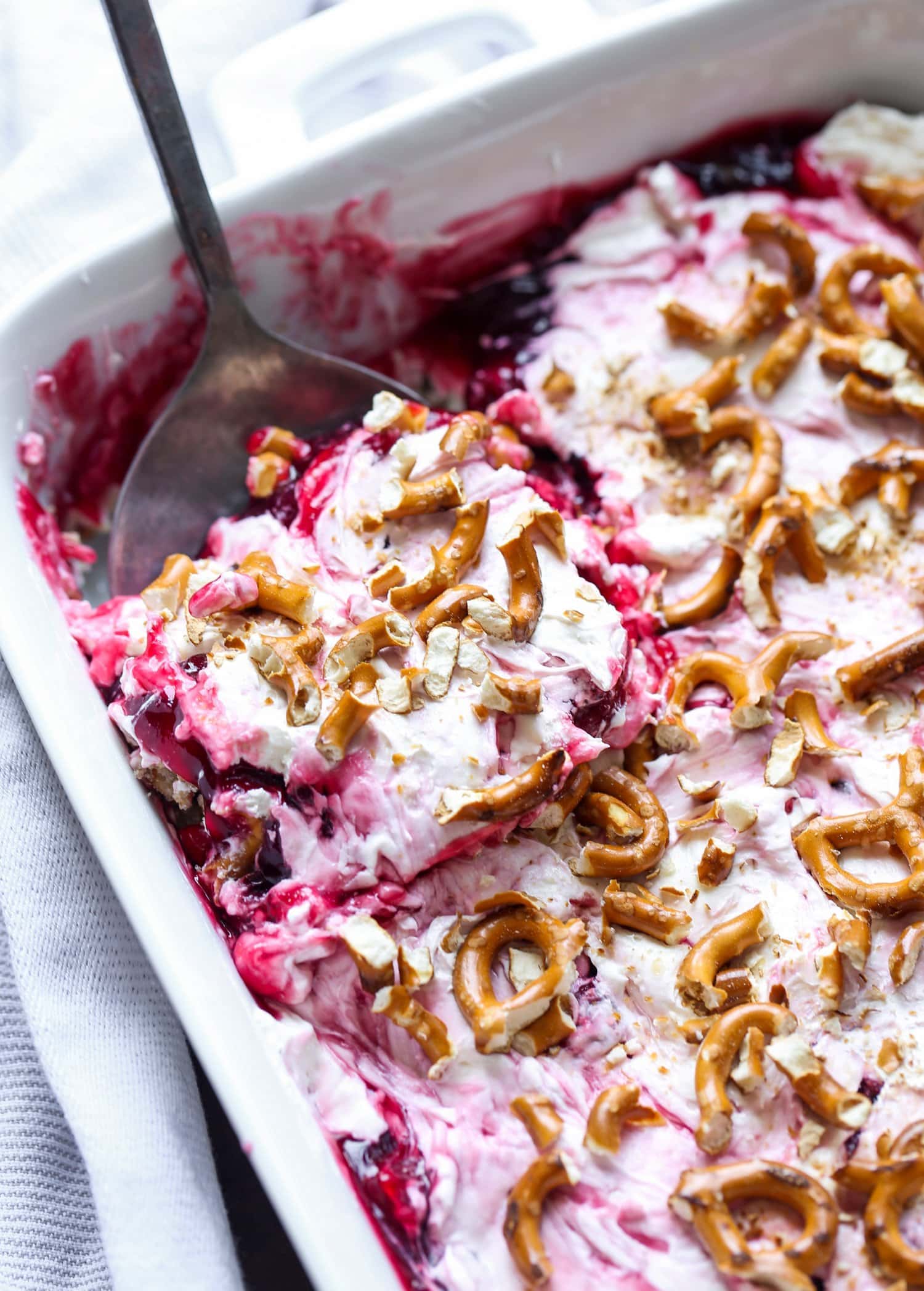 Creamy Cherry Pretzel Dessert