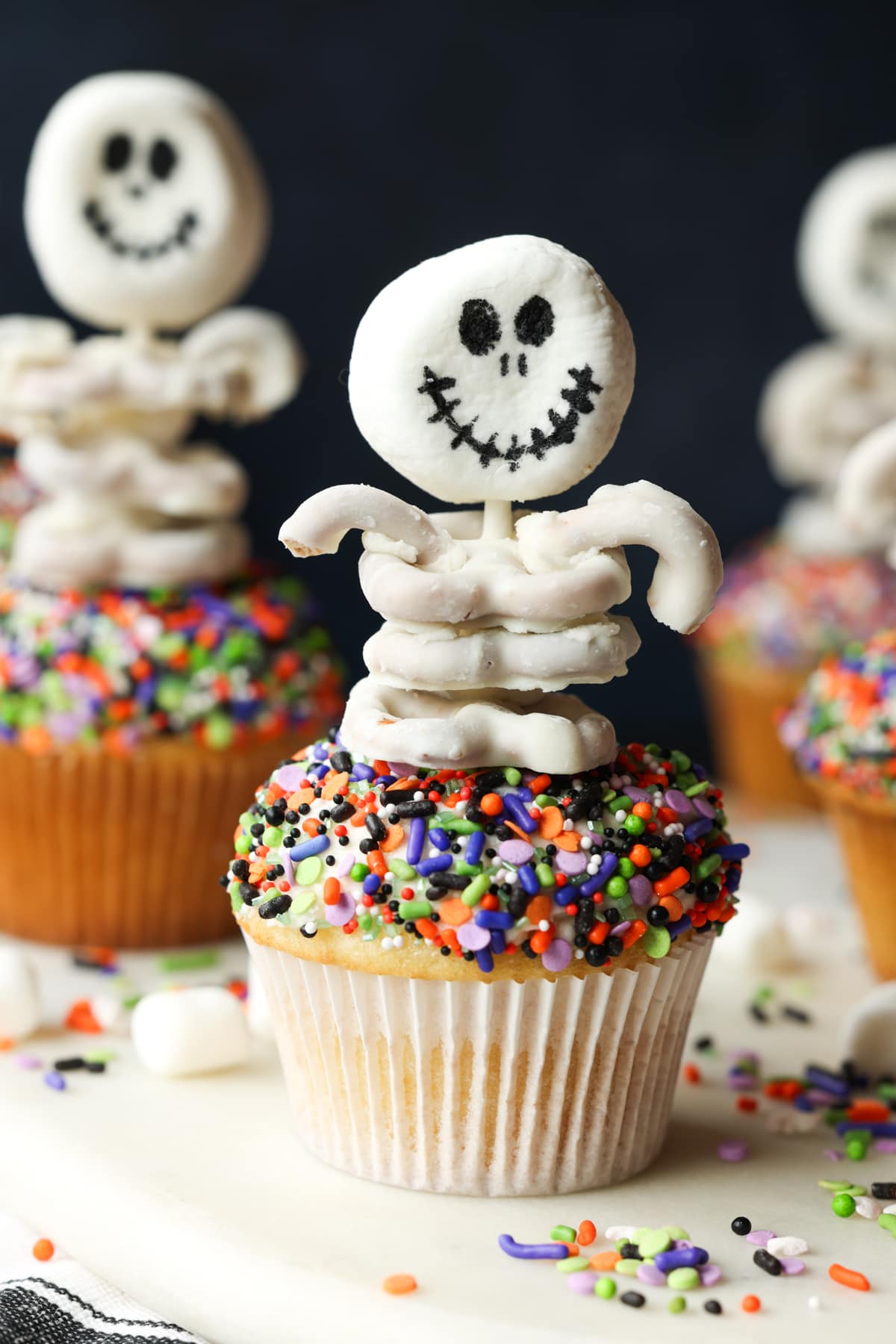 Skeleton Halloween Cupcakes