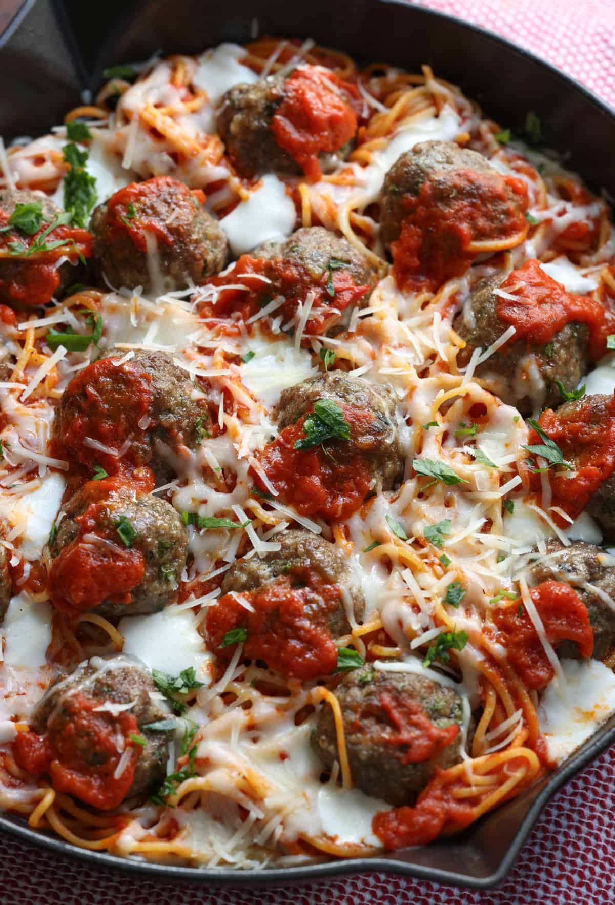 Easy Baked Spaghetti and Meatballs