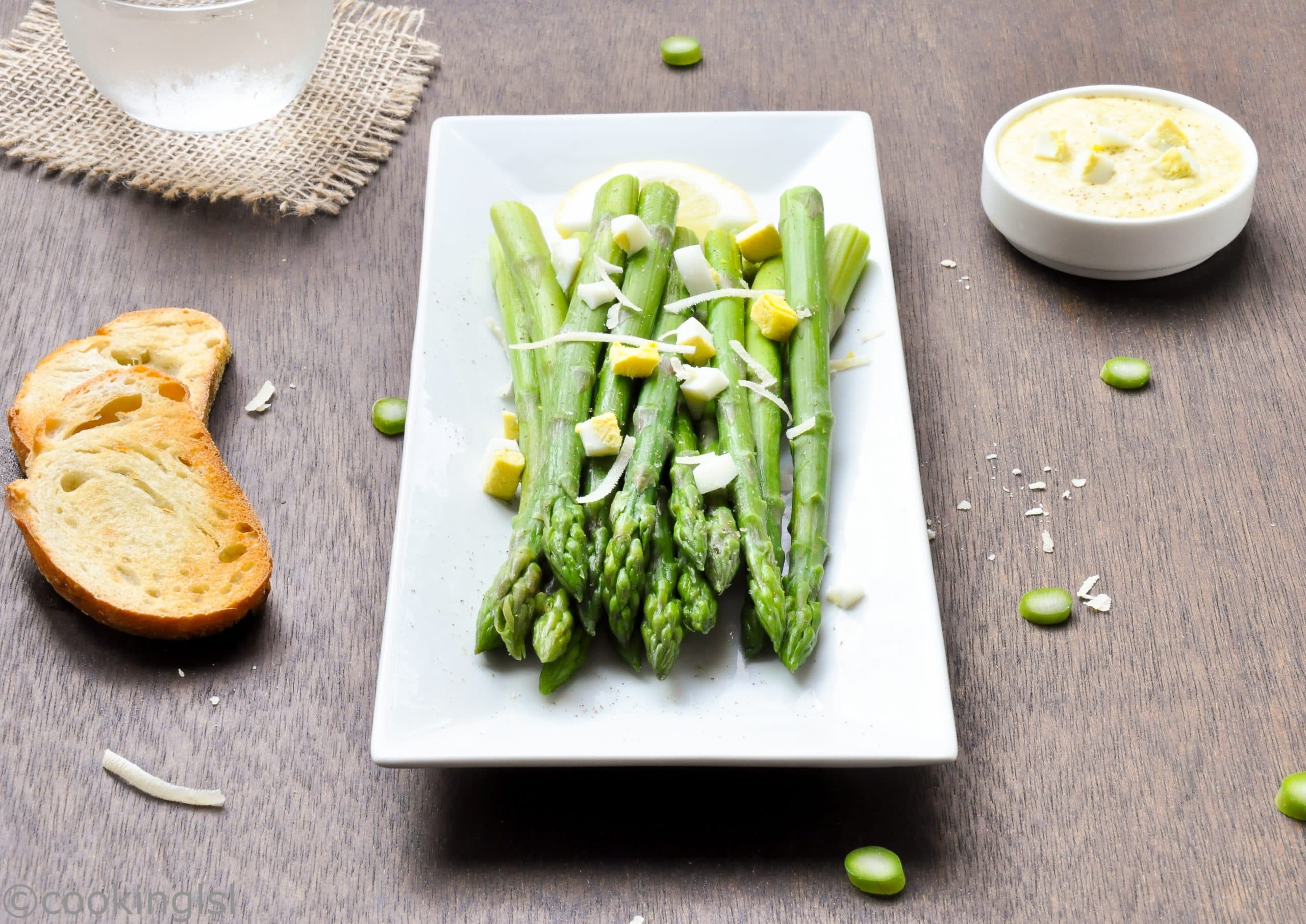 Asparagus With Dijon Mustard Sauce And Chopped Eggs