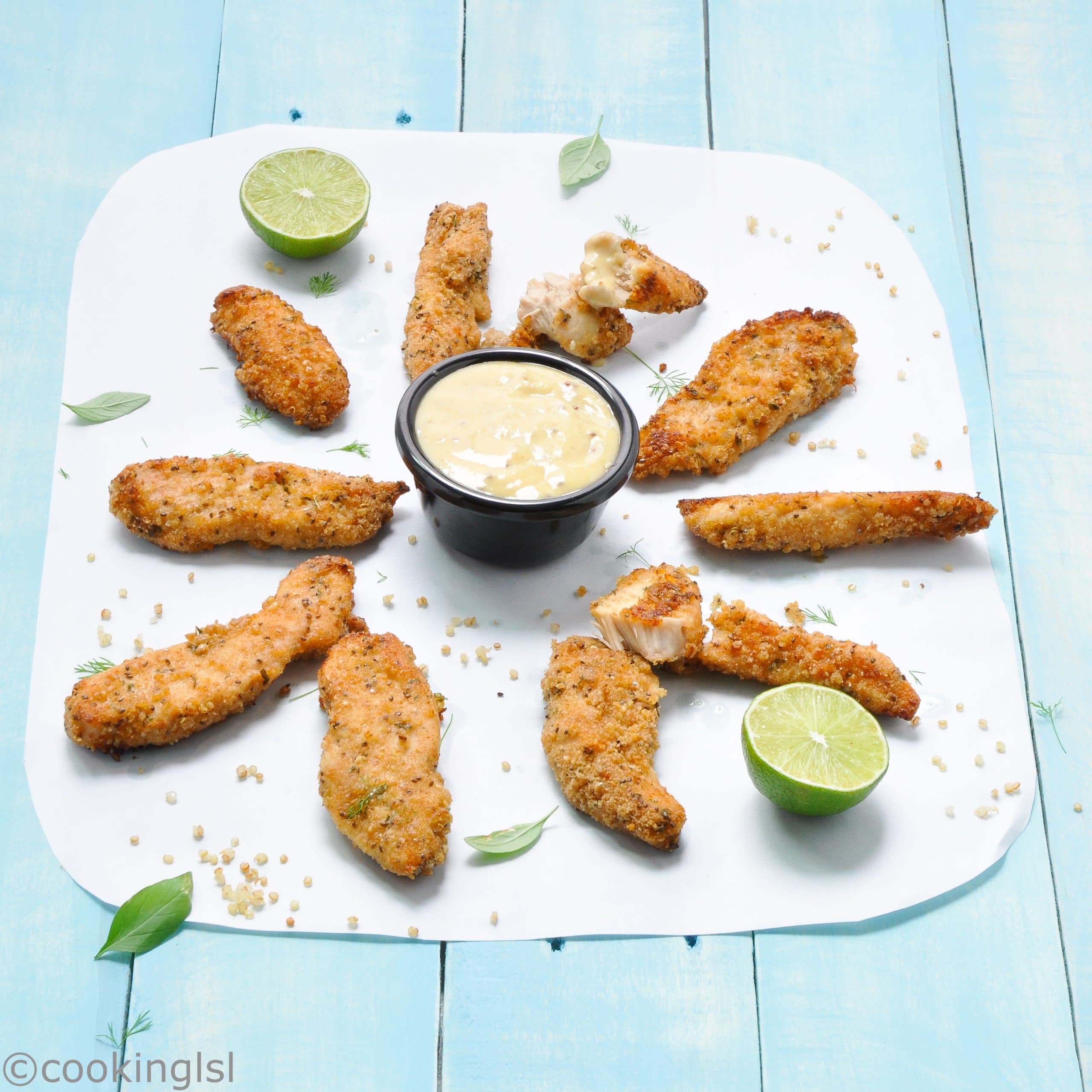 Quinoa and Chia Crusted Chicken Strips/Fingers