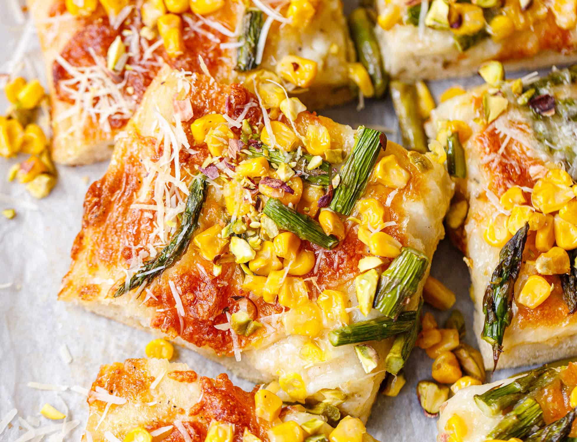 Asparagus Corn Pizza