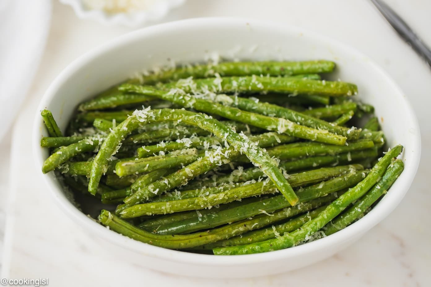 Oven Baked Green Beans With Parmesan Cheese