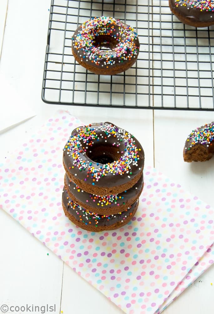 Chocolate Buttermilk Funfetti Donuts